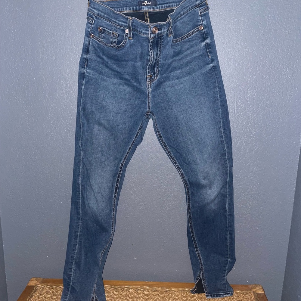7 For All Mankind Skinny Crop Jean – Split Hem Ankle Detail – Size 30 (Fits 29)